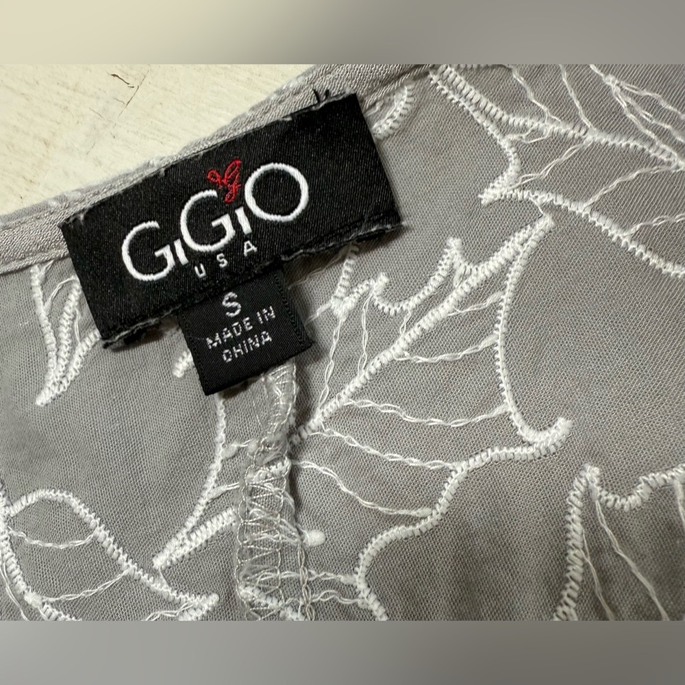 GigiO USA Women’s Boho Tiered Fringe Vest Tunic Top Gray Size Small cotton blend - Picture 2 of 9